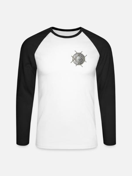 Symbolisches Silbermedaillon - Unisex Baseballshirt langarm - Weiß/Schwarz