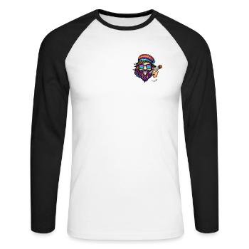 Kiffer Chillbert - High Art - Unisex Baseballshirt langarm - Weiß/Schwarz - Vorne - Nik (191cm)