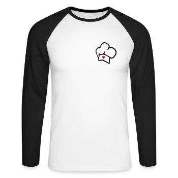 cook - Unisex Baseballshirt langarm - Weiß/Schwarz - Vorne - Nik (191cm)