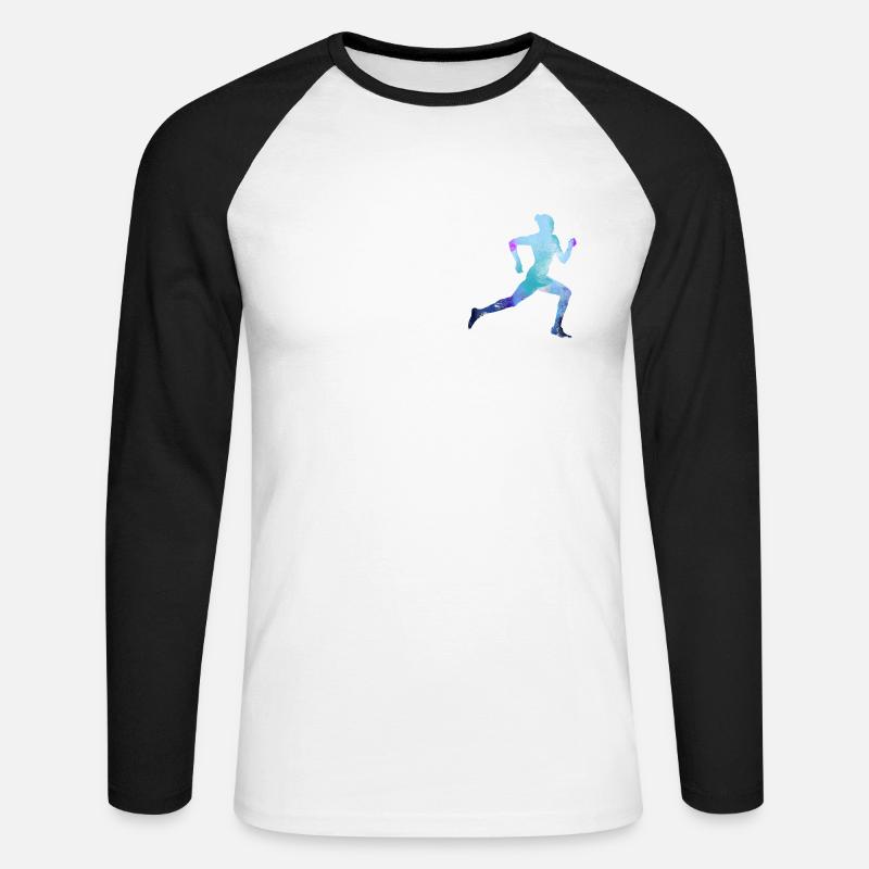 Läuferin Sprinterin - Unisex Baseballshirt langarm - Weiß/Schwarz