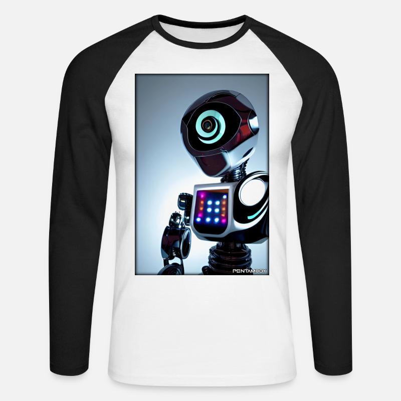 Roboter Zukunft Technik Wissenschaft Android - Unisex Baseballshirt langarm - Weiß/Schwarz
