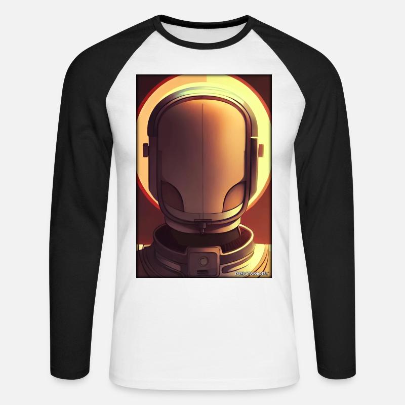 Robot Future Technology Science Android - Unisex Long Sleeve Baseball T-Shirt - white/black