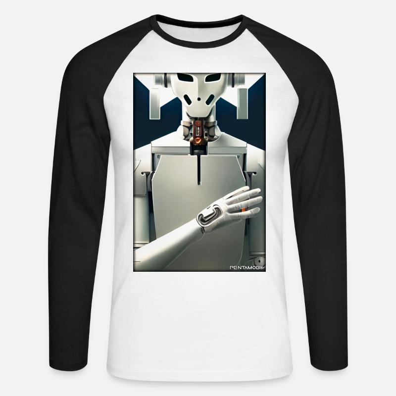 Roboter Zukunft Technik Wissenschaft Android - Unisex Baseballshirt langarm - Weiß/Schwarz