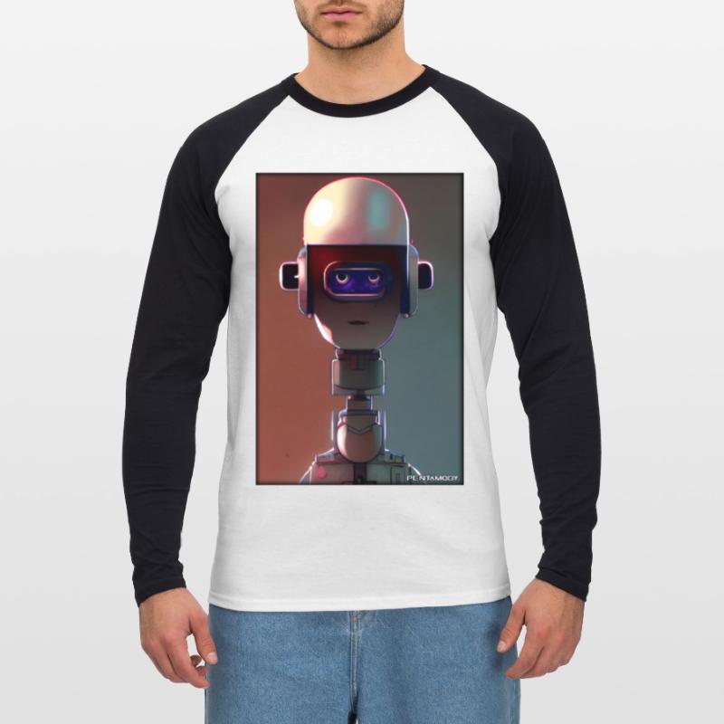 Robot Future Technology Science Android T-shirt baseball manches longues Homme