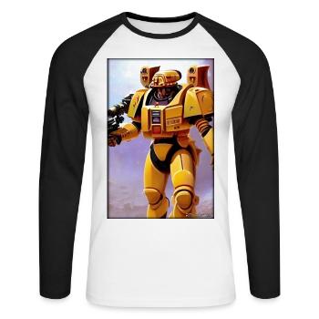 Kampfbot Robot Super Soldier Machine Warrior - Unisex Long Sleeve Baseball T-Shirt - white/black - Front - Nik (191cm)