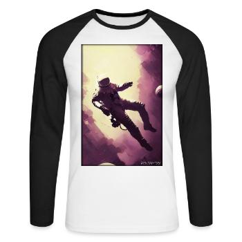 Astronaut Future Sci-Fi Technology - Unisex Long Sleeve Baseball T-Shirt - white/black - Front - Nik (191cm)