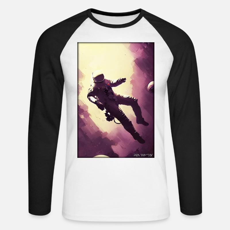 Astronaut Zukunft Sci-Fi Technik - Unisex Baseballshirt langarm - Weiß/Schwarz