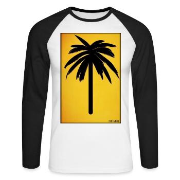 Palm Beach Holiday Summer Sun Sea Travel Holidays - T-shirt baseball manches longues Homme - blanc/noir - Devant - Nik (191cm)