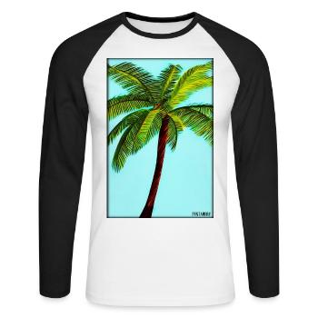 Palm Beach Holiday Summer Sun Sea Travel Holidays - T-shirt baseball manches longues Homme - blanc/noir - Devant - Nik (191cm)