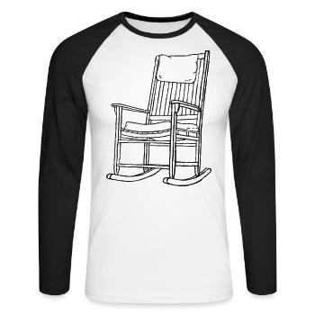 Chill Stuhl - Unisex Baseballshirt langarm - Weiß/Schwarz - Vorne - Nik (191cm)
