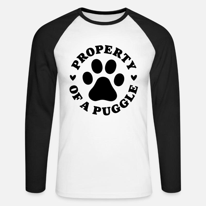 Eigenschaft eines Puggle - Unisex Baseballshirt langarm - Weiß/Schwarz