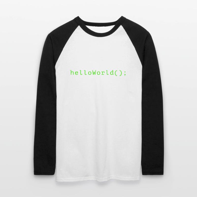 Code de programme HelloWorld Codage Informatik T-shirt baseball manches longues Homme