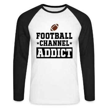 Adore Regarder Football Américain - T-shirt baseball manches longues Homme - blanc/noir - Devant - Nik (191cm)