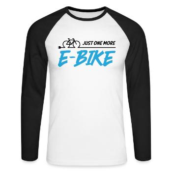 Encore un vélo électrique - T-shirt baseball manches longues Homme - blanc/noir - Devant - Nik (191cm)