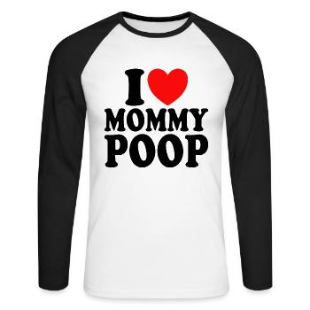I Love Humour Sur Les Mamans - T-shirt baseball manches longues Homme - blanc/noir - Devant - Nik (191cm)