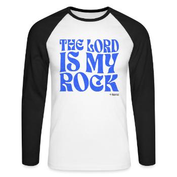 Christentum Christlicher Bibelvers - Unisex Baseballshirt langarm - Weiß/Schwarz - Vorne - Nik (191cm)
