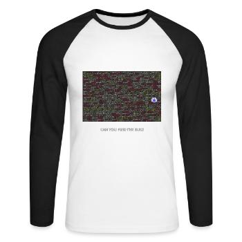 Programmer, coder, bugs, debugging - Unisex Long Sleeve Baseball T-Shirt - white/black - Front - Nik (191cm)