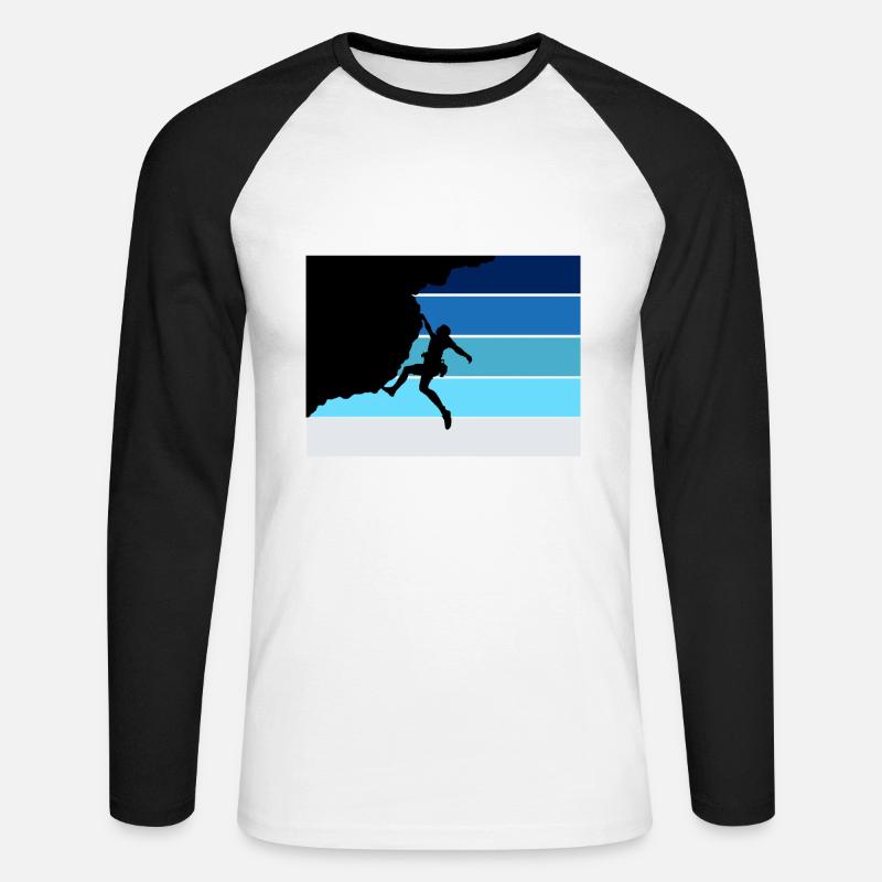 Bergsteigen, Klettern, Geschenk, bouldern - Unisex Baseballshirt langarm - Weiß/Schwarz