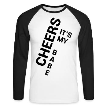 My Babe - Unisex Long Sleeve Baseball T-Shirt - white/black - Front - Nik (191cm)