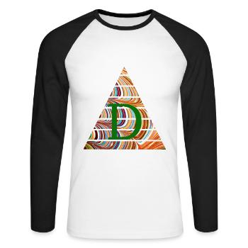Triangle E 56 D - T-shirt baseball manches longues Homme - blanc/noir - Devant - Nik (191cm)