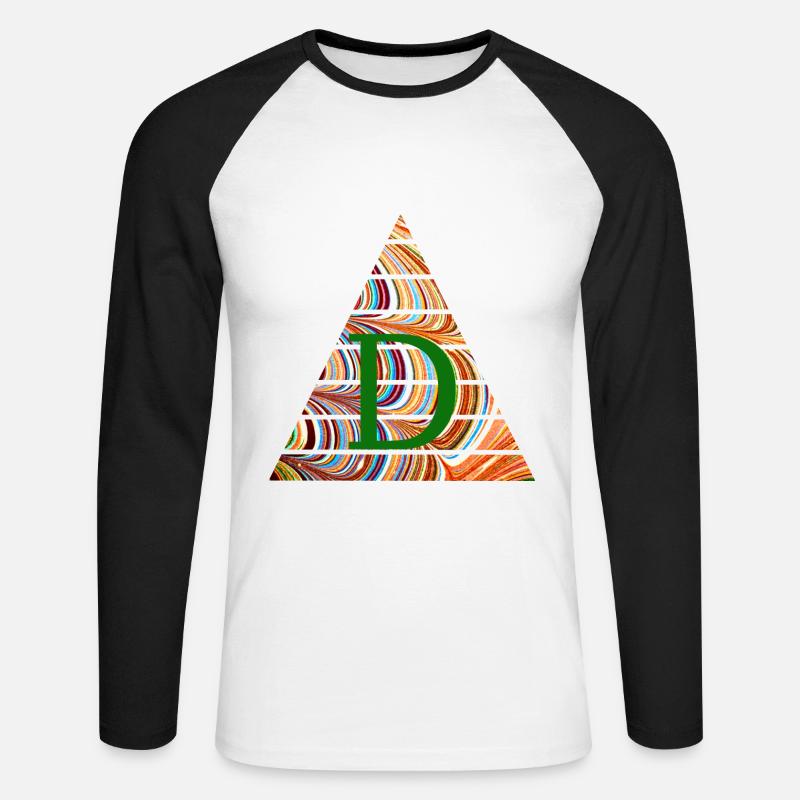 Triangle E 56 D - T-shirt baseball manches longues Homme - blanc/noir