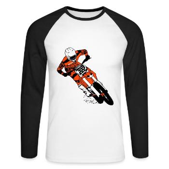 Moto Cross - motocross - Unisex Long Sleeve Baseball T-Shirt - white/black - Front - Nik (191cm)