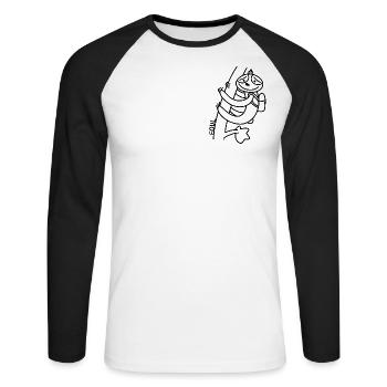 Faute anti-zoo - T-shirt baseball manches longues Homme - blanc/noir - Devant - Nik (191cm)