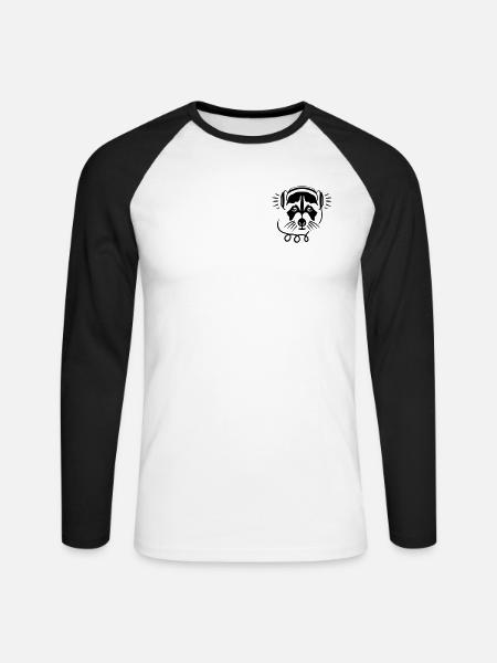 Let the music play. - Unisex Baseballshirt langarm - Weiß/Schwarz