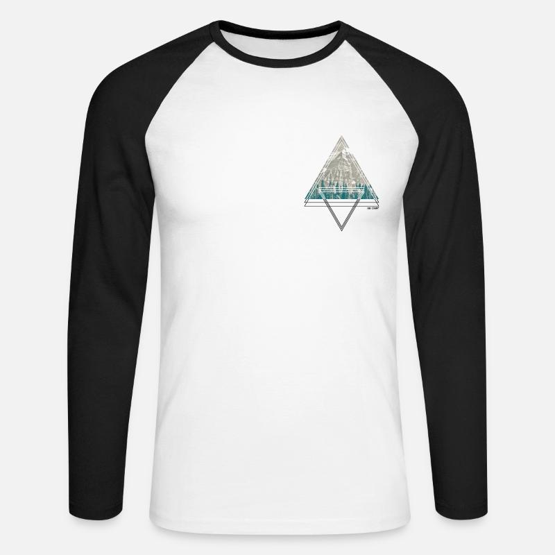 LANDSCAPE TRIANGLE© - Unisex Baseballshirt langarm - Weiß/Schwarz