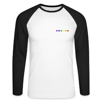 LGBT-Logo - Unisex Baseballshirt langarm - Weiß/Schwarz - Vorne - Nik (191cm)