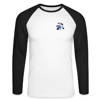 Bouquet Fleurs Jardin Fleuristerie Jardinage - T-shirt baseball manches longues Homme - blanc/noir - Devant - Nik (191cm)