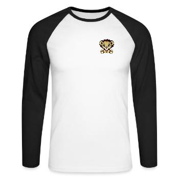 Lion Baby Lion Zoo Conservation des animaux - T-shirt baseball manches longues Homme - blanc/noir - Devant - Nik (191cm)
