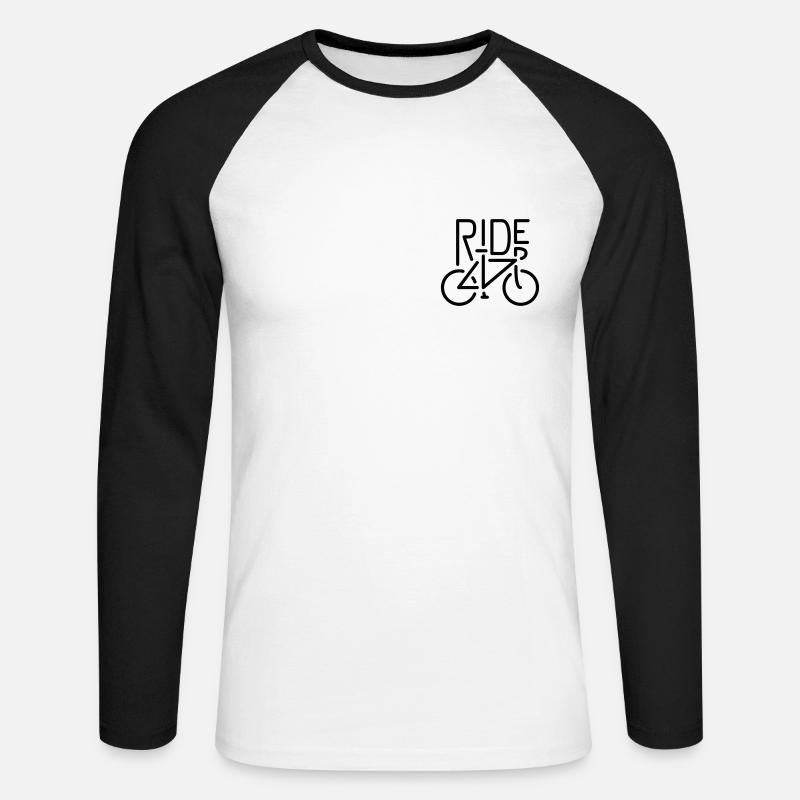 Let´s ride - Unisex Baseballshirt langarm - Weiß/Schwarz