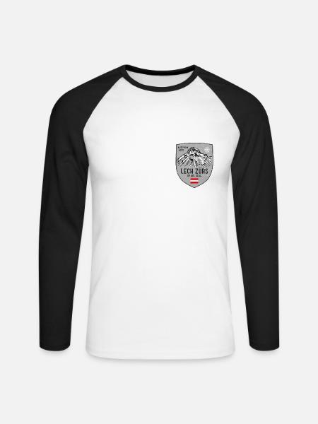 Lech Zürs Omeshorn Österreich Wappen - Unisex Baseballshirt langarm - Weiß/Schwarz