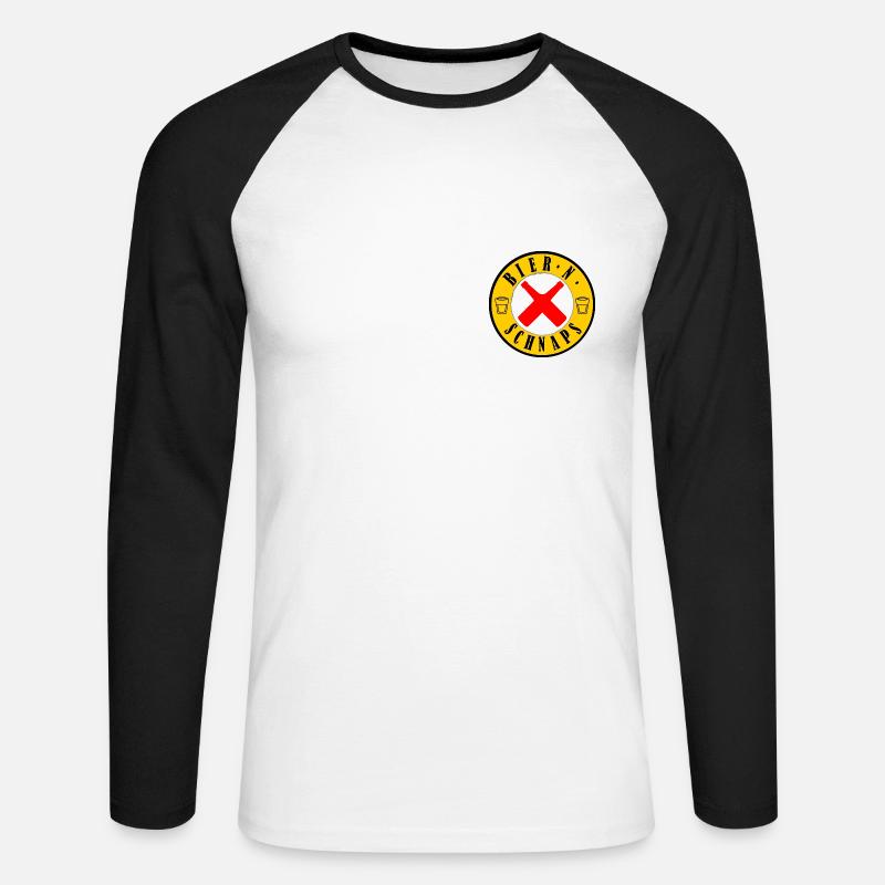 Bier'n Schnaps - Unisex Baseballshirt langarm - Weiß/Schwarz