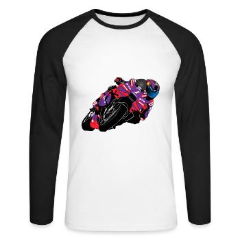 Motorcycle Racing - Superbike - Unisex Long Sleeve Baseball T-Shirt - white/black - Front - Nik (191cm)