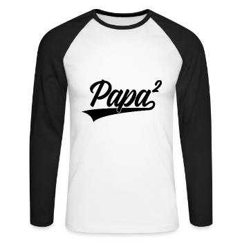 DAD HIGH 2 FATHER OF TWO - Unisex Long Sleeve Baseball T-Shirt - white/black - Front - Nik (191cm)