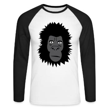Gorilla - Unisex Long Sleeve Baseball T-Shirt - white/black - Front - Nik (191cm)
