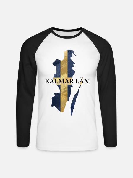 SVERIGE KALMAR LÄN - Långärmad basebolltröja herr - vit/svart