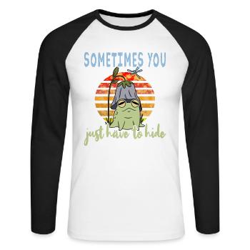 Depression Depression Frog - Unisex Long Sleeve Baseball T-Shirt - white/black - Front - Nik (191cm)