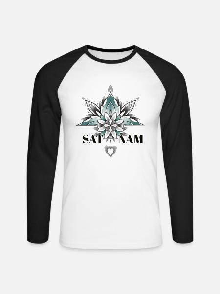 Sat Nam - Unisex Long Sleeve Baseball T-Shirt - white/black
