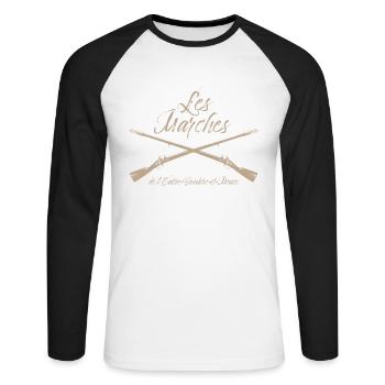 Les Marches de l'Entre-Sambre-et-Meuse - T-shirt baseball manches longues Homme - blanc/noir - Devant - Nik (191cm)