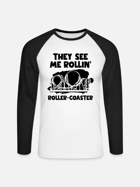 They See Me Rollin - Unisex Baseballshirt langarm - Weiß/Schwarz