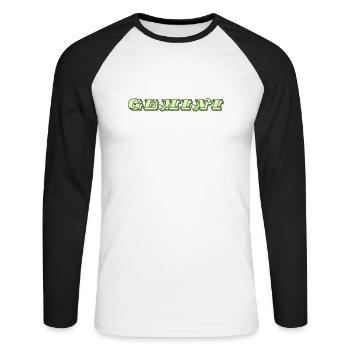 Logo "Gémeaux" - T-shirt baseball manches longues Homme - blanc/noir - Devant - Nik (191cm)