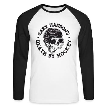 Gary Hanson Classique - T-shirt baseball manches longues Homme - blanc/noir - Devant - Nik (191cm)