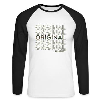 Original Junglist DNB Drum n Bass Darkside Remix - Unisex Long Sleeve Baseball T-Shirt - white/black - Front - Nik (191cm)