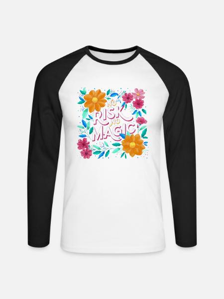 Magic and flowers - Unisex Long Sleeve Baseball T-Shirt - white/black
