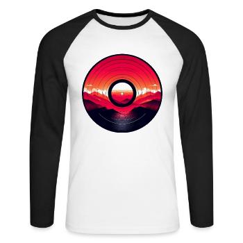 Montagne de vinyle - T-shirt baseball manches longues Homme - blanc/noir - Devant - Nik (191cm)