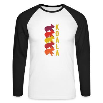 Koala - T-shirt baseball manches longues Homme - blanc/noir - Devant - Nik (191cm)