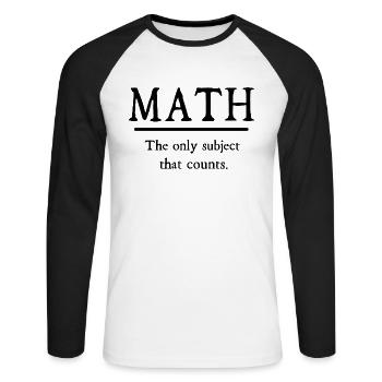 mathématiques - T-shirt baseball manches longues Homme - blanc/noir - Devant - Nik (191cm)